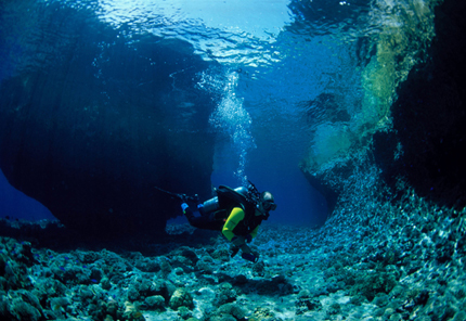 Taucher auf Pescador Island