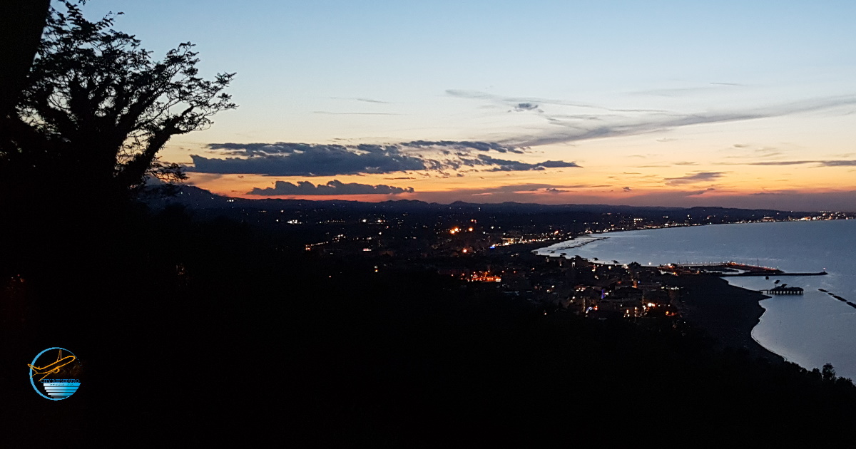 Blick Gabicce Monte auf Riccione, Italien