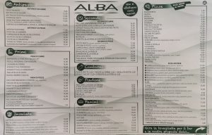 Speisekarte Alba